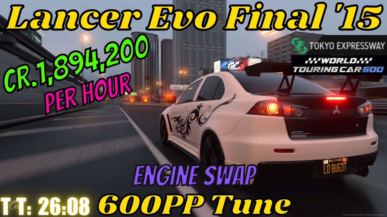 GT7|Engine Swap|Mitsubishi Lancer Evo Final '15|Tokyo 600pp|1.35