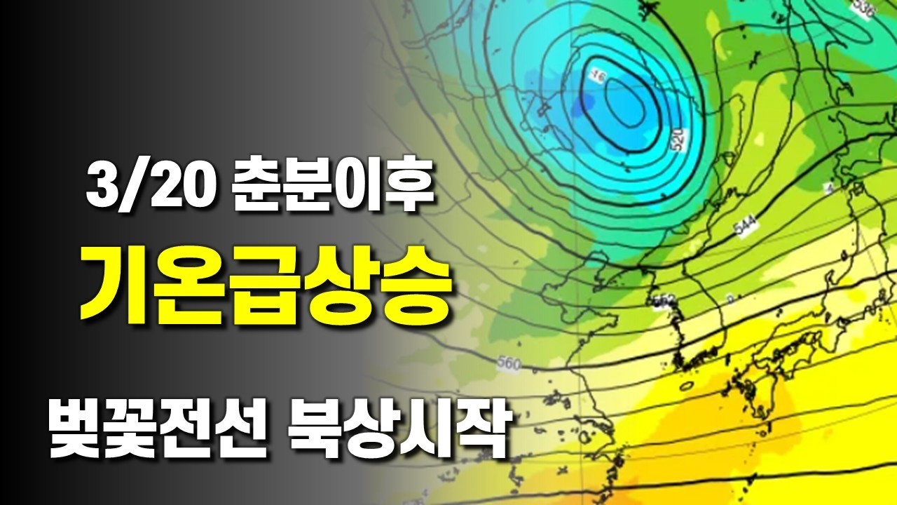 3월 20일 춘분이 지나면 기온이 급상승하고 벚꽃전선이 북상을 시작합니다
