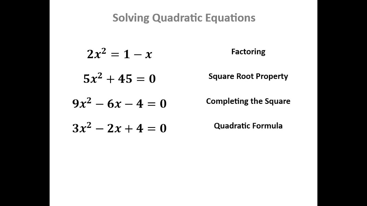 Solving Quadratic Equations - Full Lesson - 4 Techniques