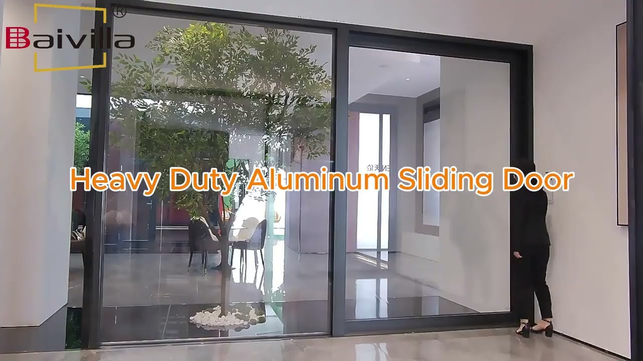 Heavy duty design aluminum double tempered glass hurricane impact sliding patio door