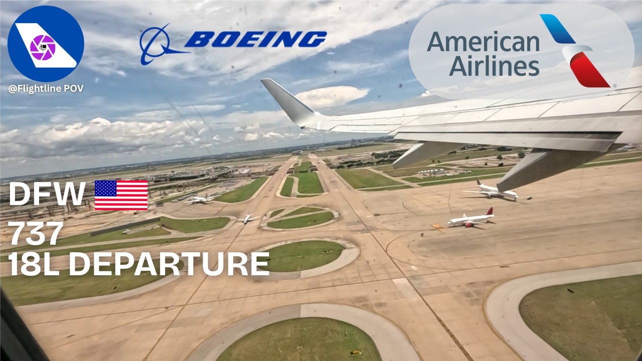 ROARING AMERICAN 737 DALLAS TAKEOFF |  Airport Takeoff | American Airlines | Boeing 737-800 | DFW
