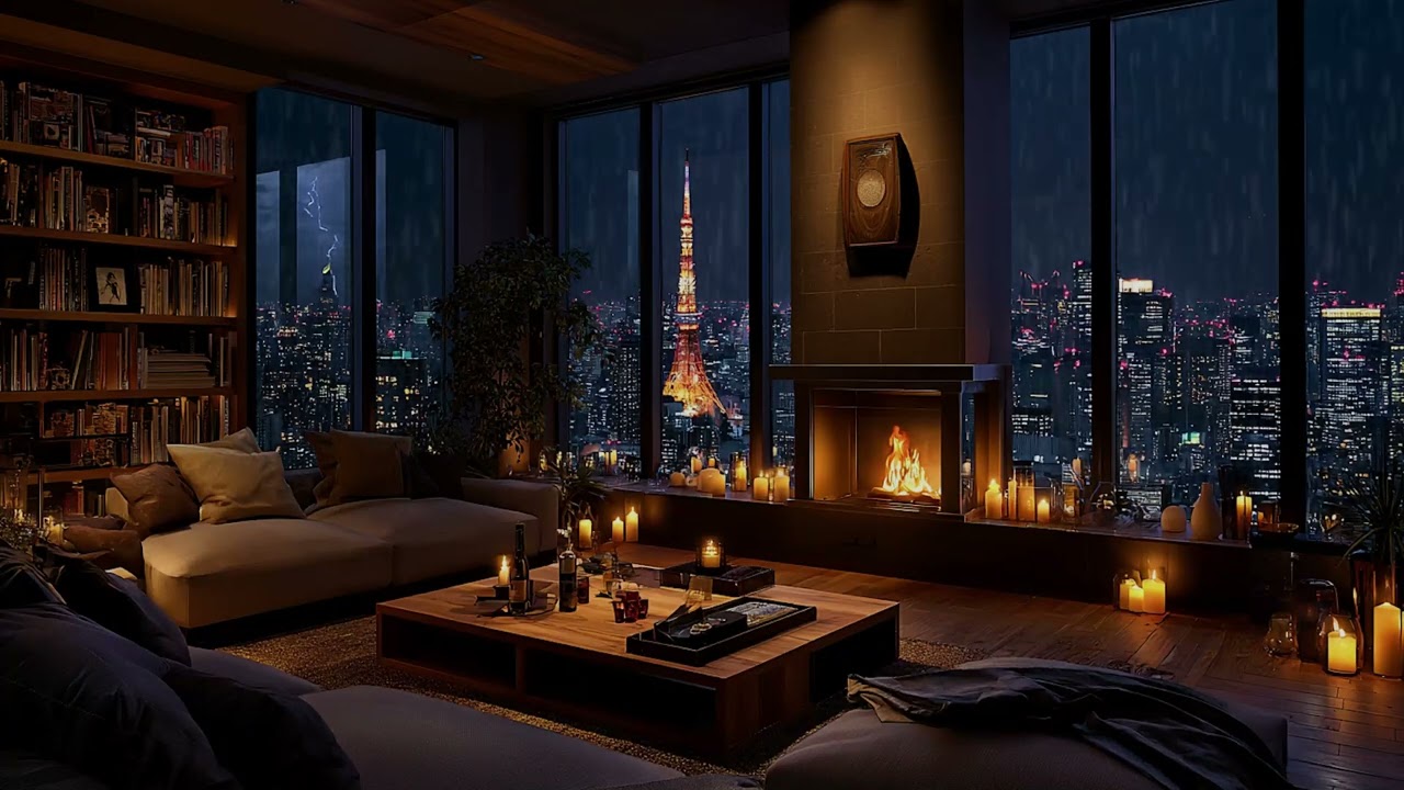 3 Hours Smooth Jazz and Rain Sounds 🎷🌧️ Cozy Night
