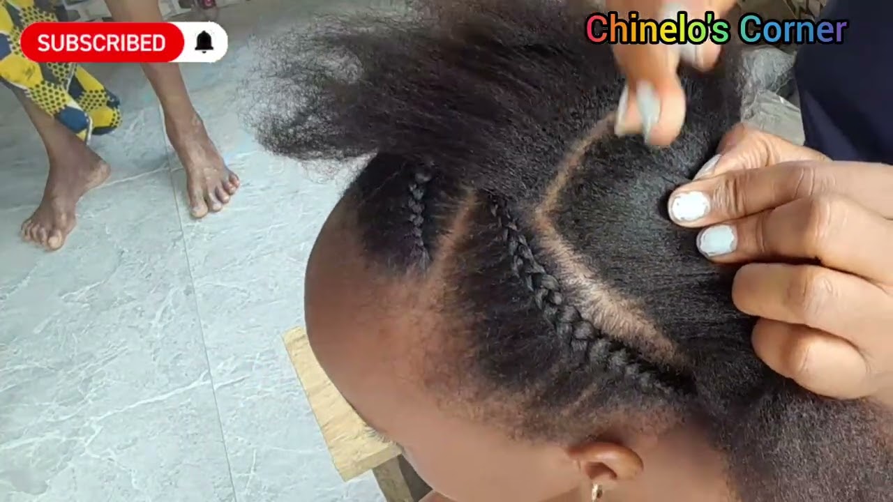 How To Weave Big, Simple & Cute Cornrow Hairstyle Braid For Girls