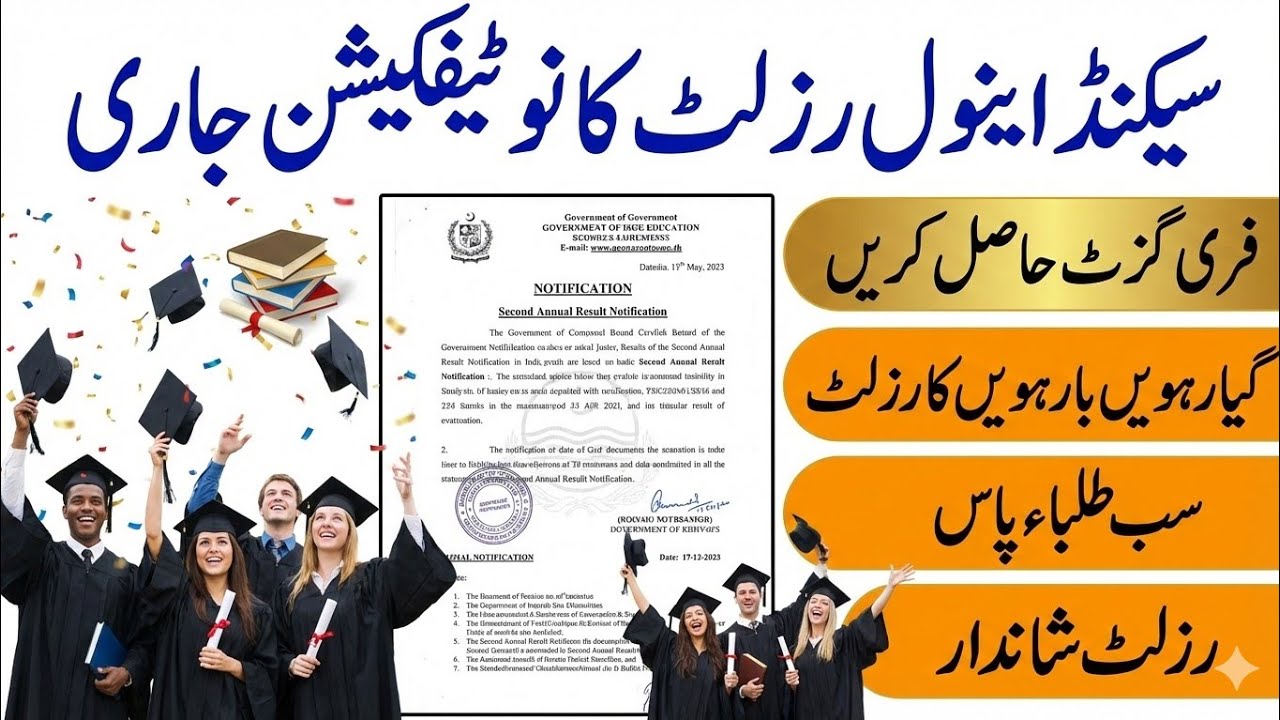 12th second annual result notification issued |Get free Gazette |inter suply result all punjab board