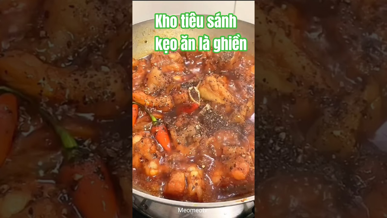 Cách làm sườn non kho tiêu sánh kẹo, cay thơm hao cơm