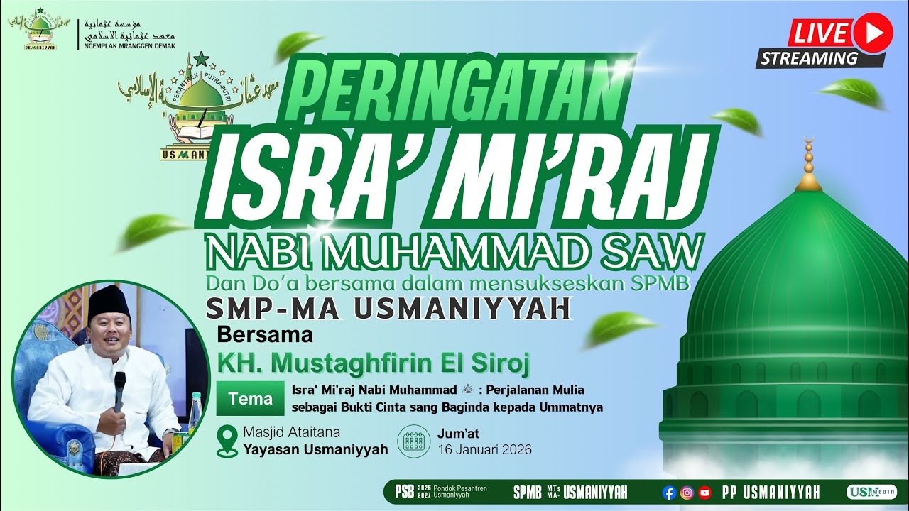 Memperingati Isra' Mi'raj Nabi Muhammad SAW || SMP-MA Usmaniyyah Ngemplak Mranggen Demak