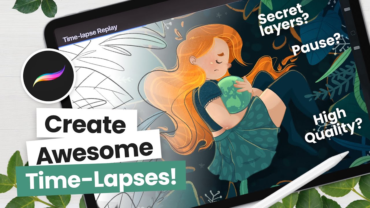 Записывайте высококачественные таймлапсы в Procreate | 4K, секретные слои, пауза 😱 | Procreate 101