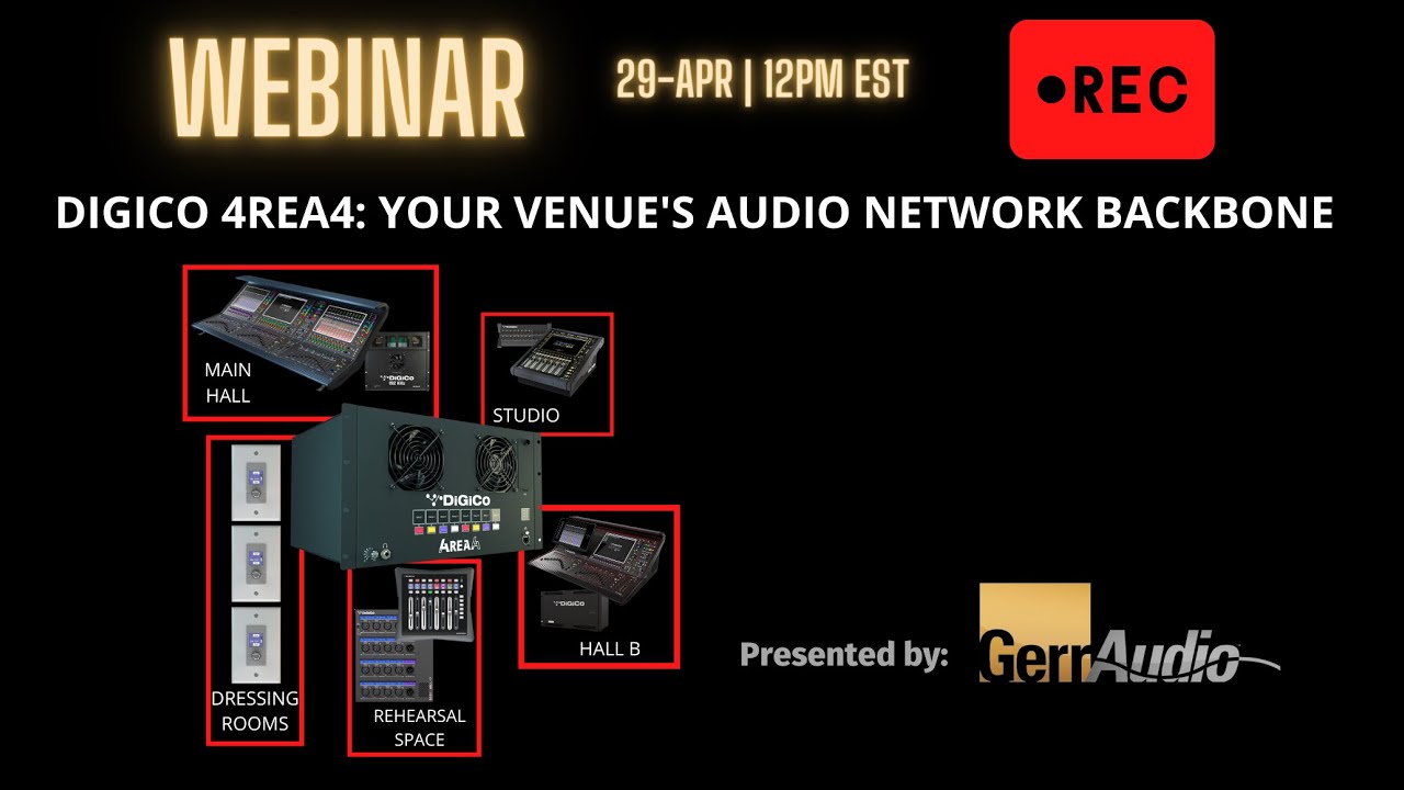 Webinar:  DiGiCo 4REA4 - Your Venue's Audio Network Backbone