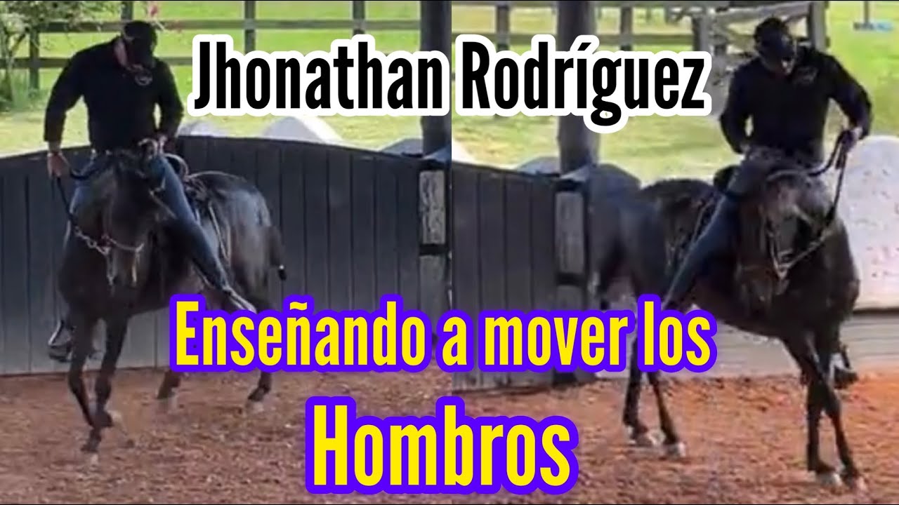 Jhonathan Rodríguez enseñando a mover los hombros a los caballos