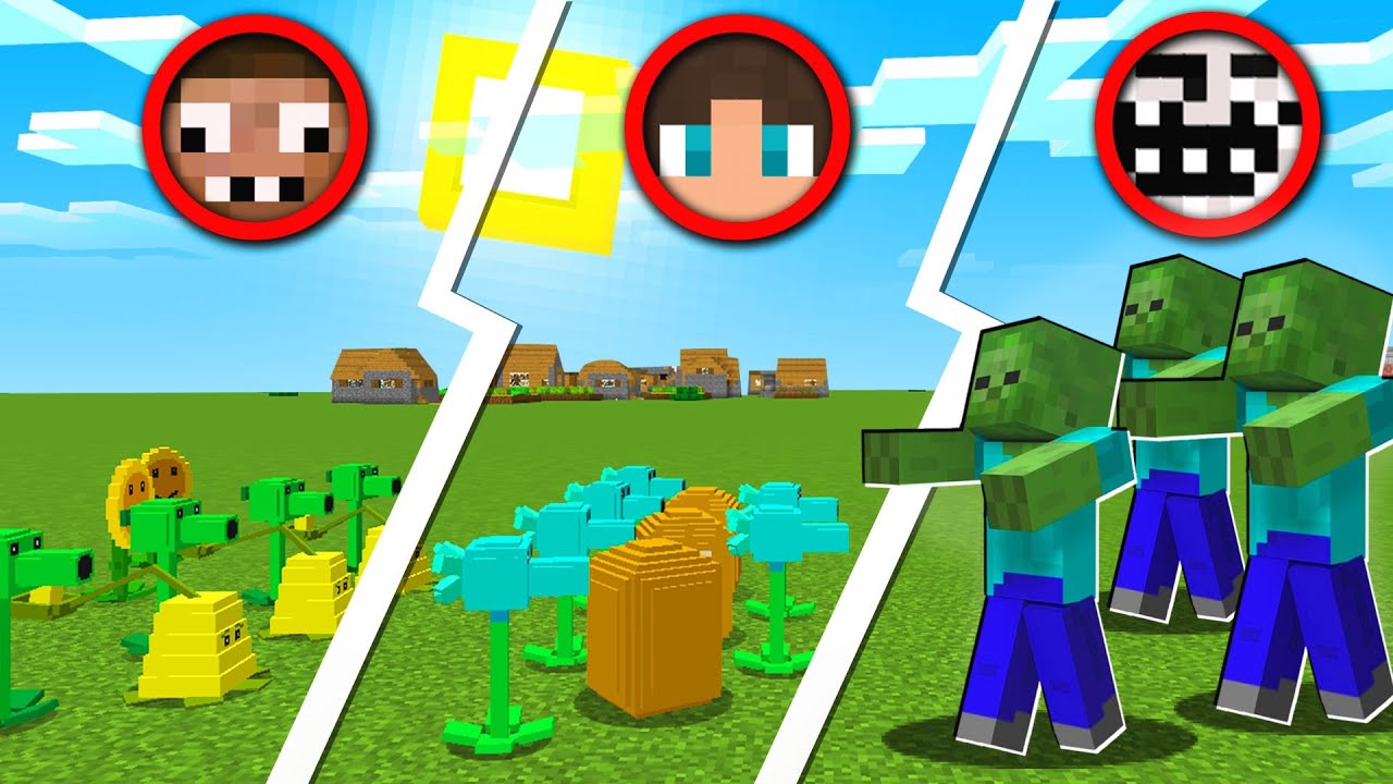 ЧИТЕР РАЗНЕС ДВУХ ПРО ЗОМБИ-БОССАМИ В PLANTS vs ZOMBIE В МАЙНКРАФТ! ЧИТЕР И ПРО ИГРАЮТ В MINECRAFT!