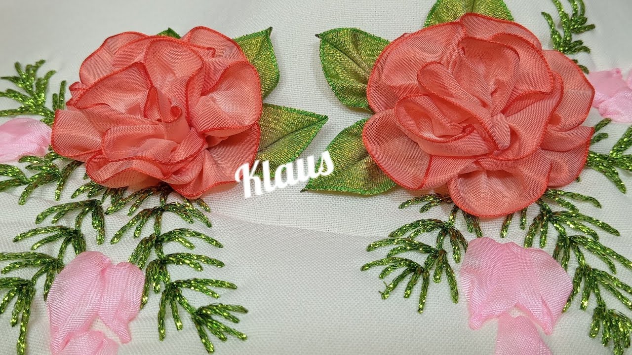 # 306 ROSA DE LISTÓN C/DISEÑO (HOW TO MAKE FLOWERS/RIBBON FLOWERS/DIY FABRIC FLOWERS)