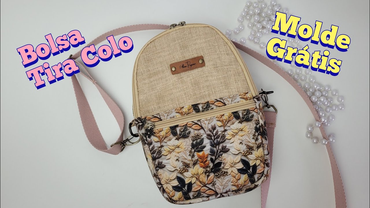 Bolsa tira colo / ziper frontal , MOLDE GRATUITO💥