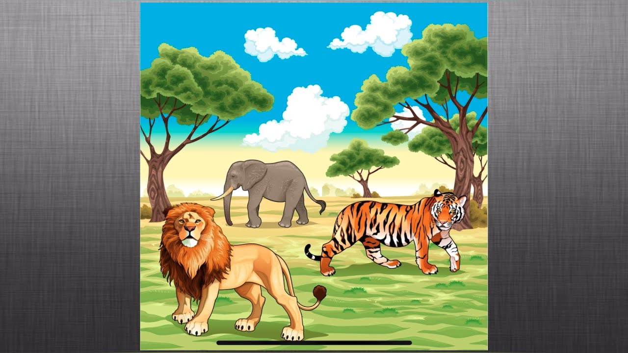 Puzzle game with animals for preschoolers and toddlers | Lion | Elephant | Tiger