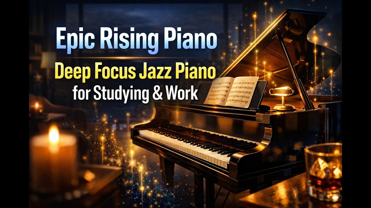 Epic Rising Piano  Deep Focus Jazz Piano for Studying & Work