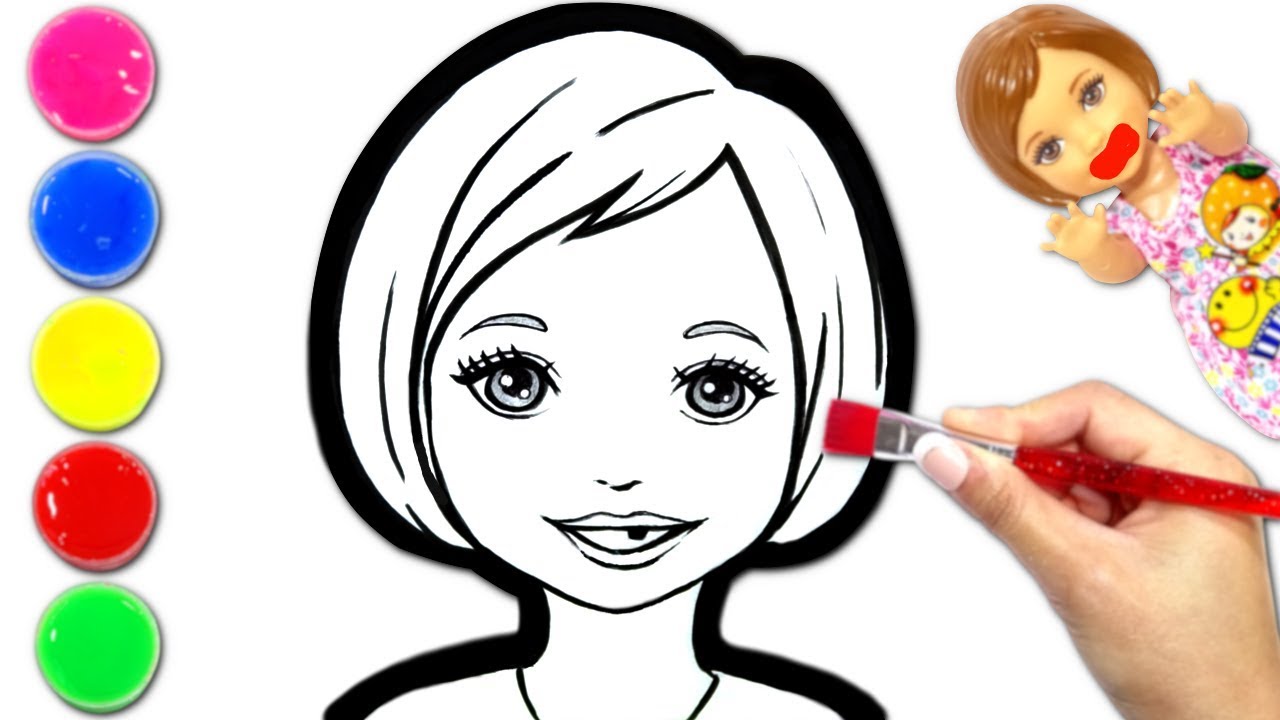 ここなっちゃんのケリーをお絵かきぬりえチャレンジ❤︎リカちゃんも絵の具のキッズアートに挑戦します！