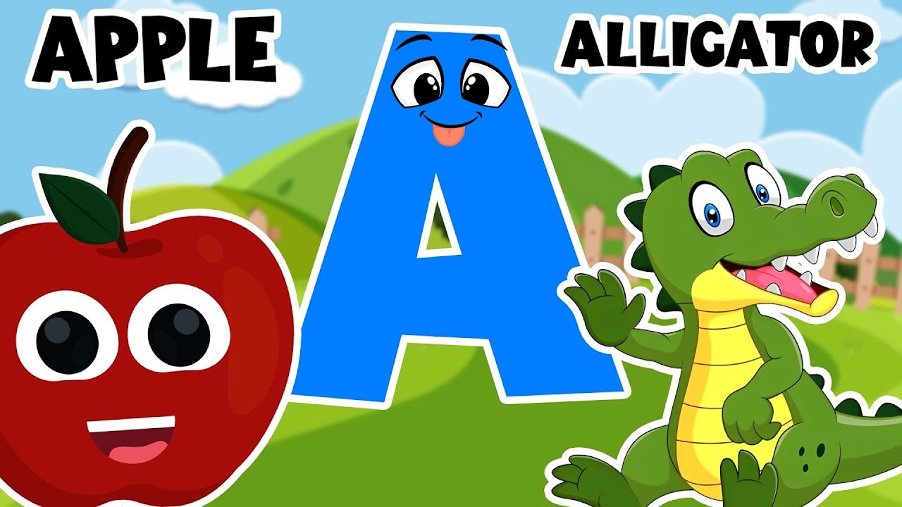 A to Z  Phonics Song with cartoon Apple  |  A says Apple to Z for Zebra | Tiny star