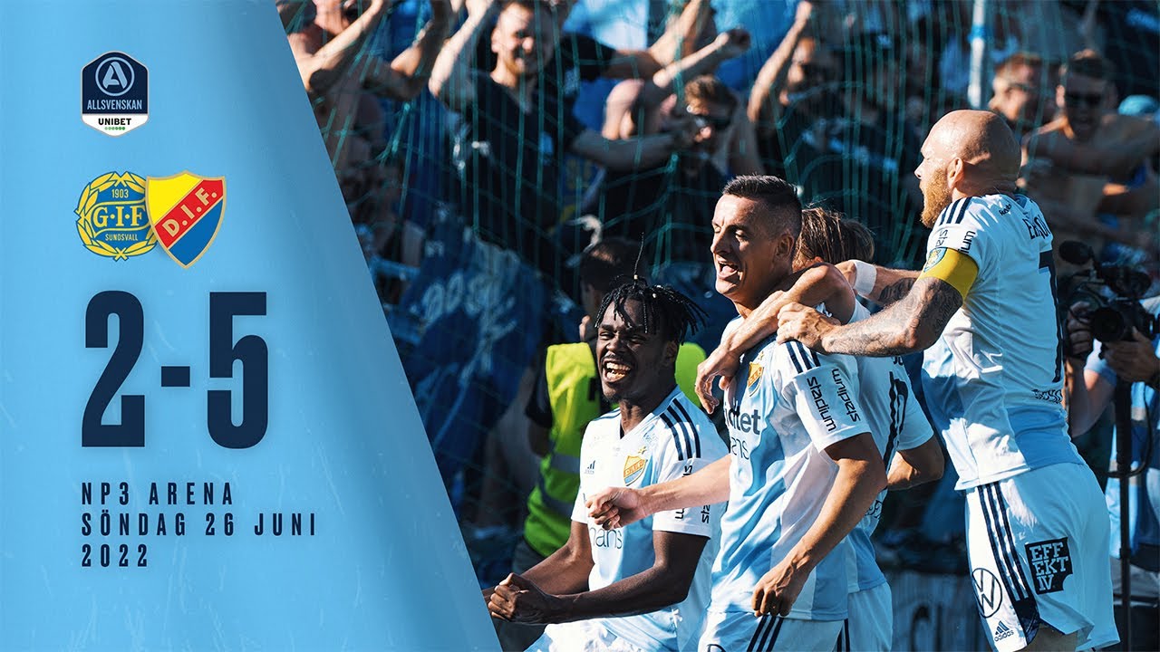 MATCHSVEP | GIF Sundsvall - Djurgården 2-5 Allsvenskan 2022