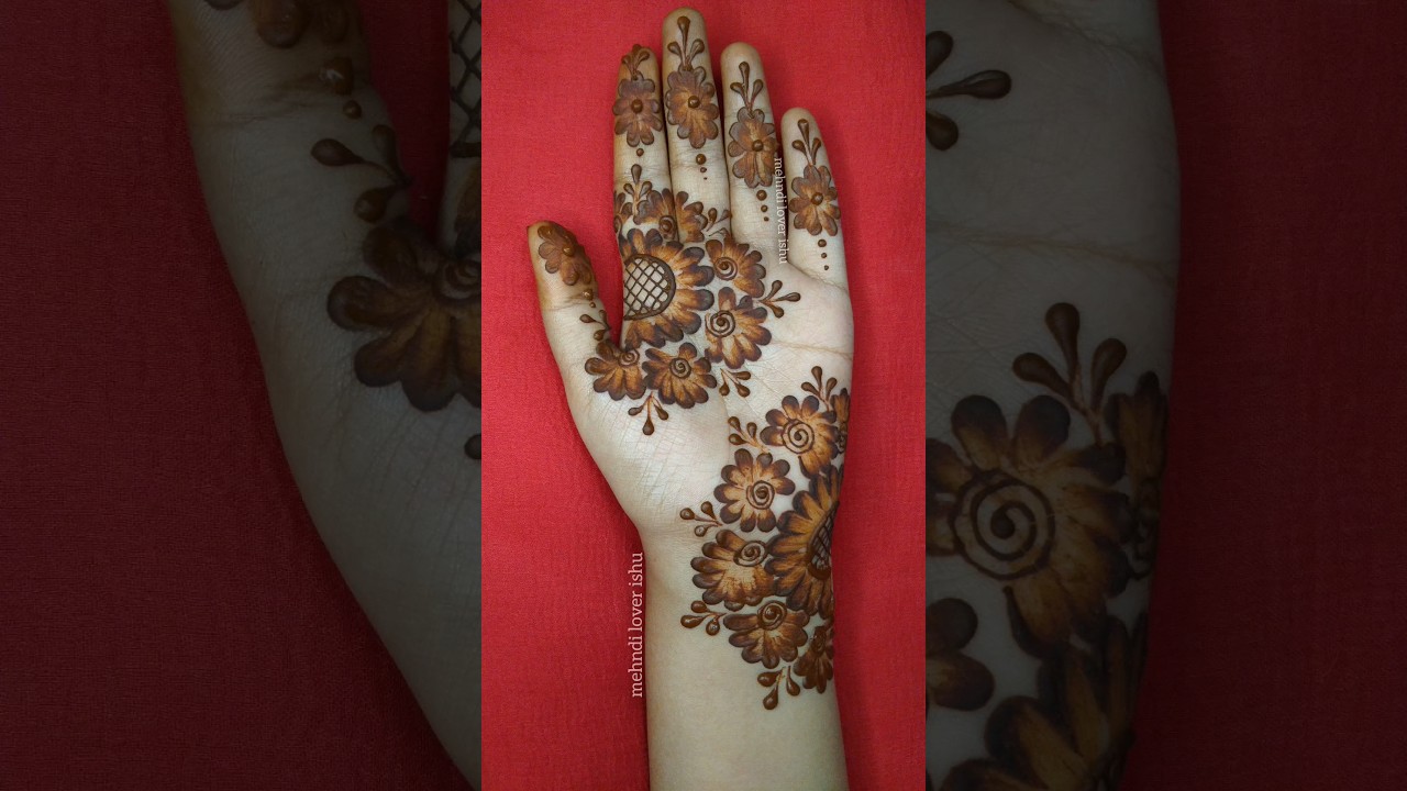 Beautiful front hand mehndi design from cotton bud ❤️| ear bud mehendi design #shorts #henna #mehndi