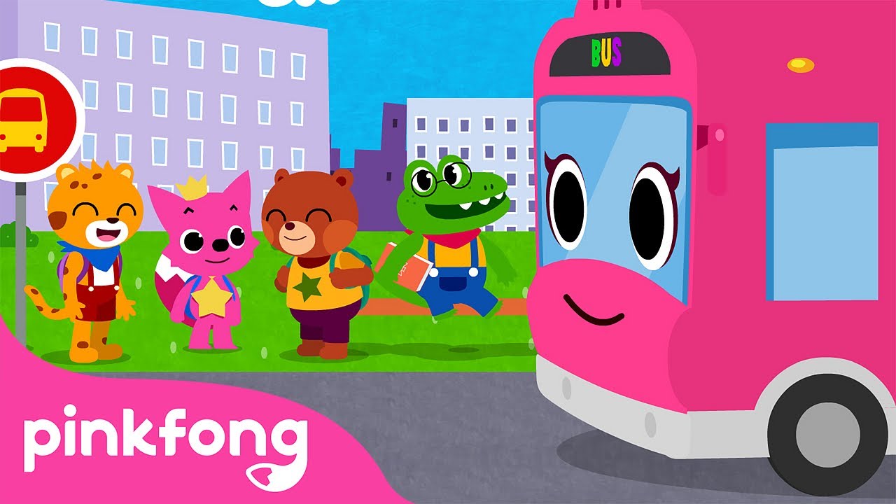 🚌 Roda di Bis Sekolah Pink | Lagu Bis | Roda di bis berputar-putar | Lagu Anak | Pinkfong Baby Shark
