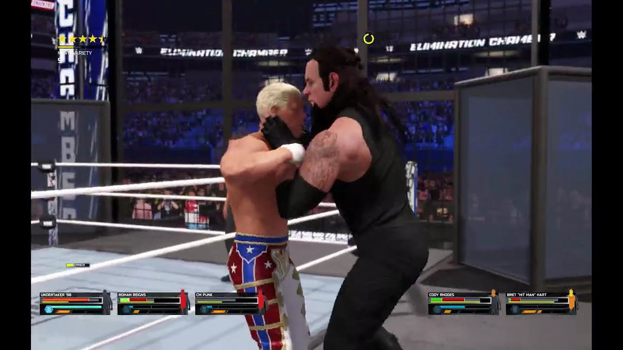 ELIMINATION CHAMBER Bret Hart, Undertaker, JEY USO, Cody Rhodes, CM PUNK, ROMAN REIGNS #wwe #wwe2k25