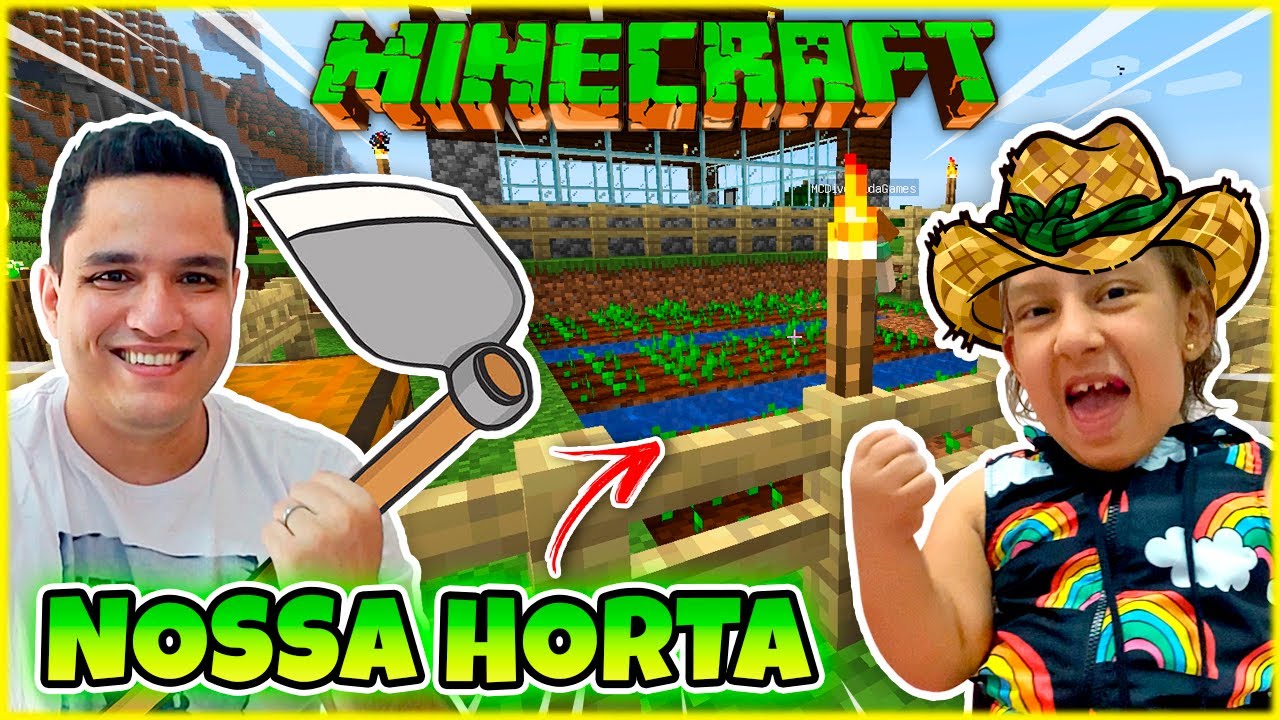 Episodio #3 - Construímos uma HORTA serie MINECRAFT SURVIVAL - Familia MC Divertida Games