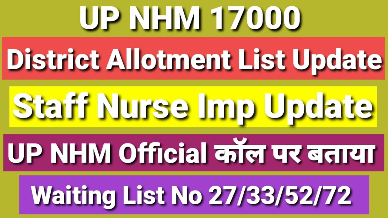UP NHM 17000 Waiting List | UP NHM 17000 Vacancy Latest News | UP NHM 17000 Bharti Waiting List