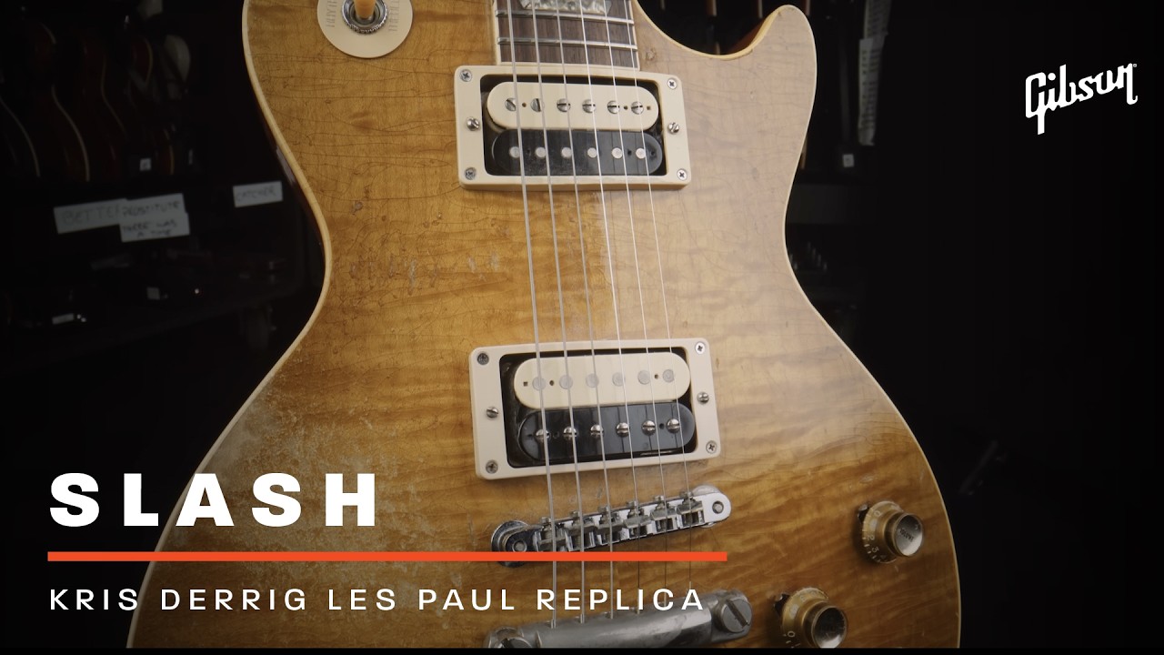 Слэш показывает Марку Аньези свою копию Kris Derrig Les Paul