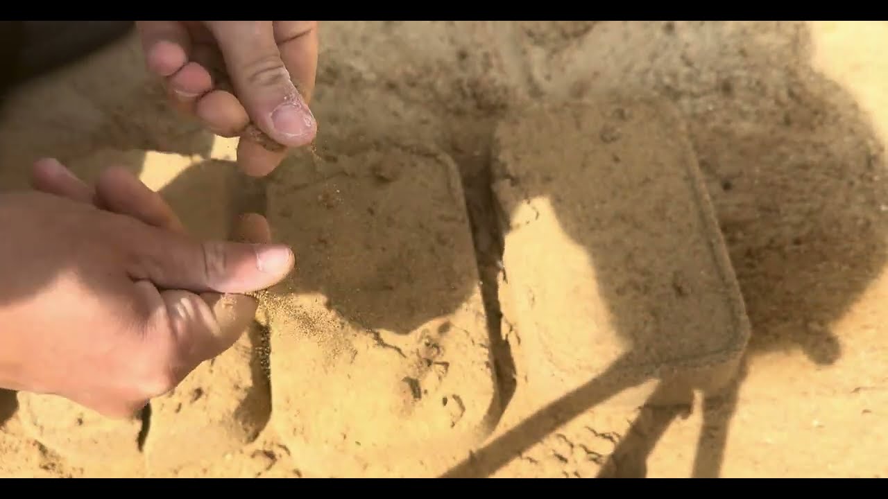 Sand ASMR featuring Shadow the kitten 🐈‍⬛ ￼