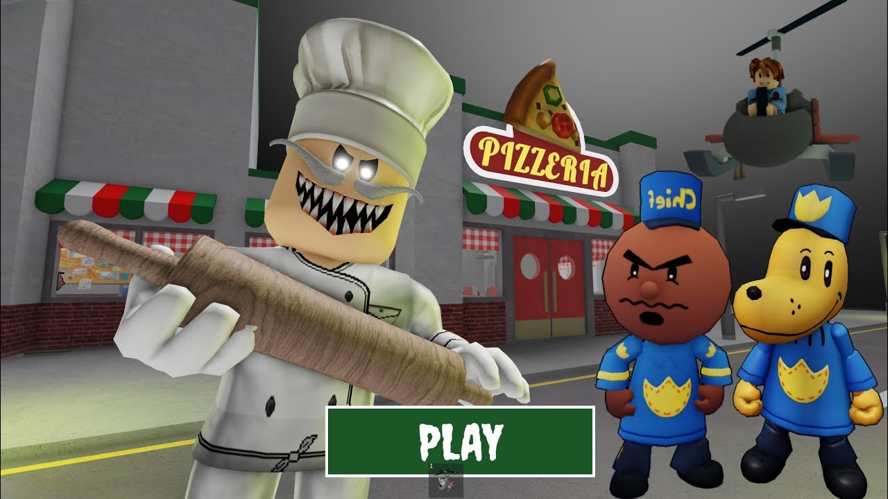BACON COP BUY MINI HELICOPTER - ESCAPE PAPA PIZZA'S PIZZERIA! SCARY OBBY FULL WALKTHROUGH #roblox