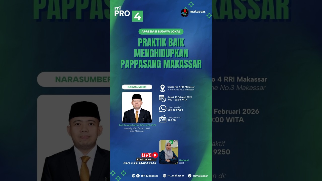 Praktik Baik Menghidupkan Pappasang Makassar - Jumat, 13 Februari 2026