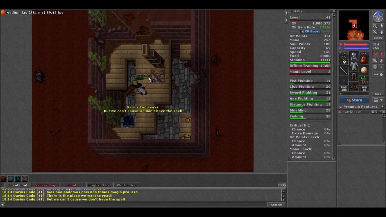 Tibia - Rookgaard - Unreachable place (Lugar inacessível)