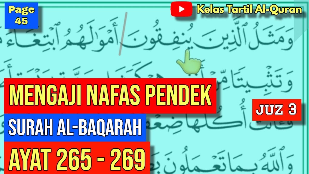 Belajar Mengaji Al-Quran Page 45 || Surah Al-Baqarah || Ayat 265-269 || Juzuk 3