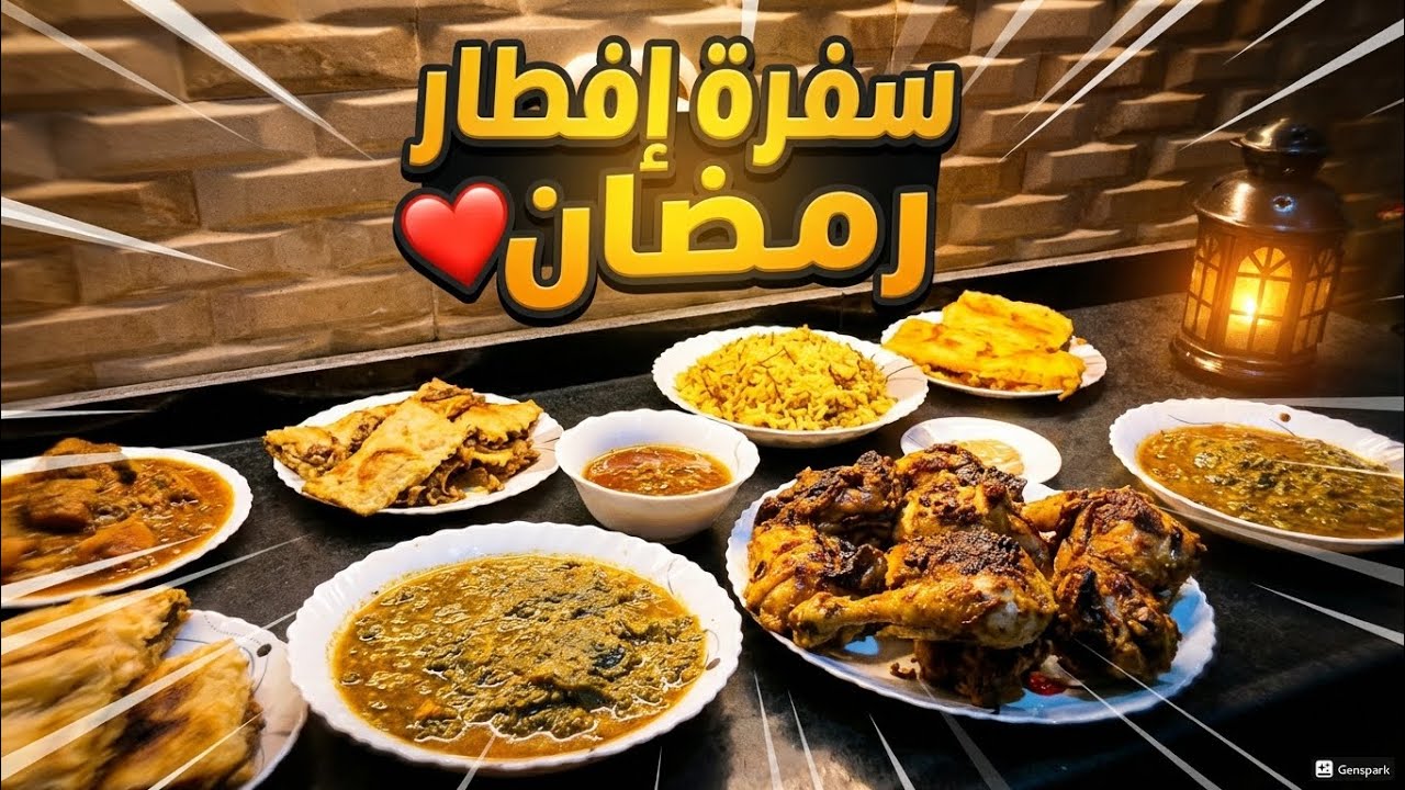 سفرة رمضان مشبعة ولذيذة تكفي عيلة كامله 💪