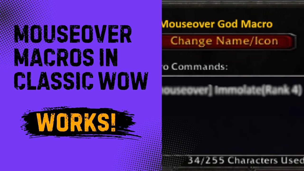 Mouseover Macros Works In Wow Classic
