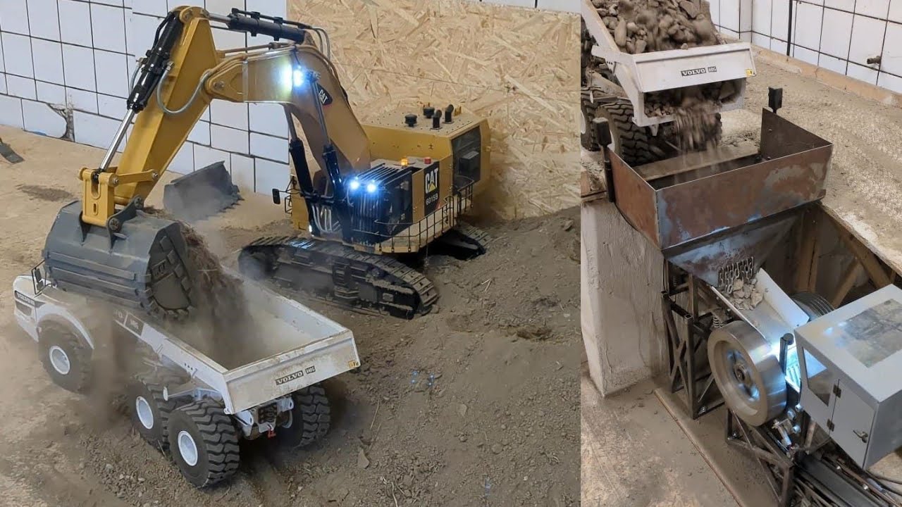 Backenbrecher und Trommelsieb - RC Modelle: Bagger CAT 6015B, Muldenkipper Volvo A40G, Radlader 870K