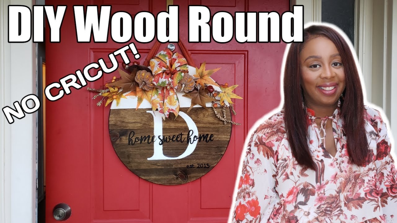 FALL DIY Wood Round Door Hanger | How to make a WOOD ROUND DOOR HANGER | NO CRICUT!