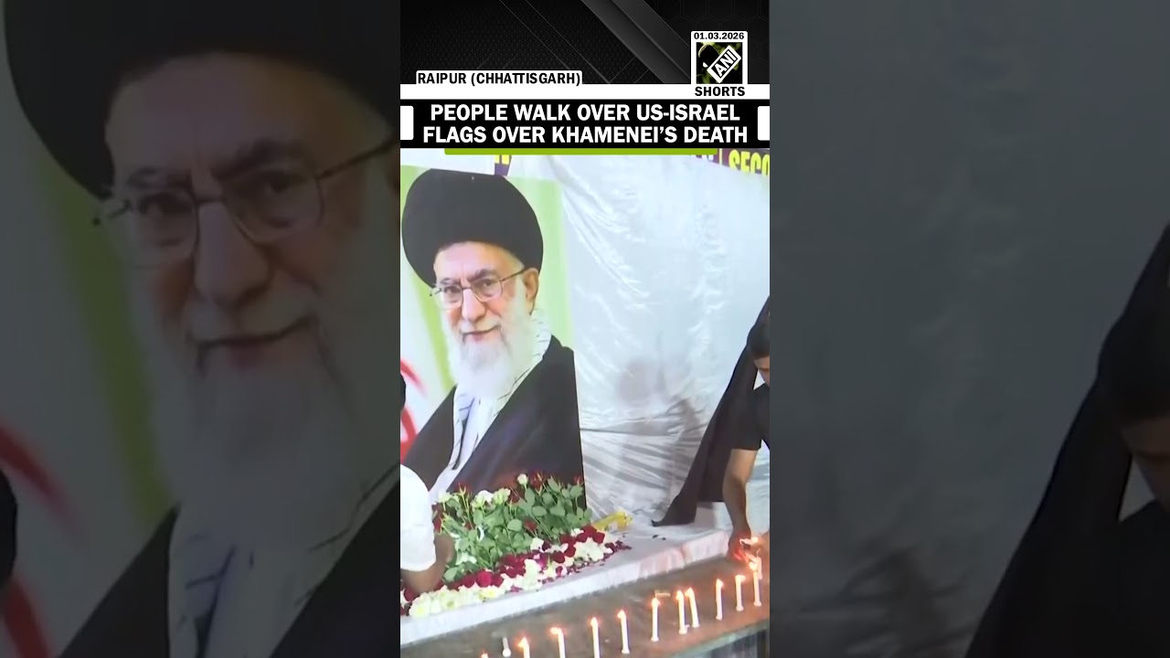 US-Israel flags pasted on roads in Raipur as Shia Muslims protest over killing of Khamenei&rsquo;s Death