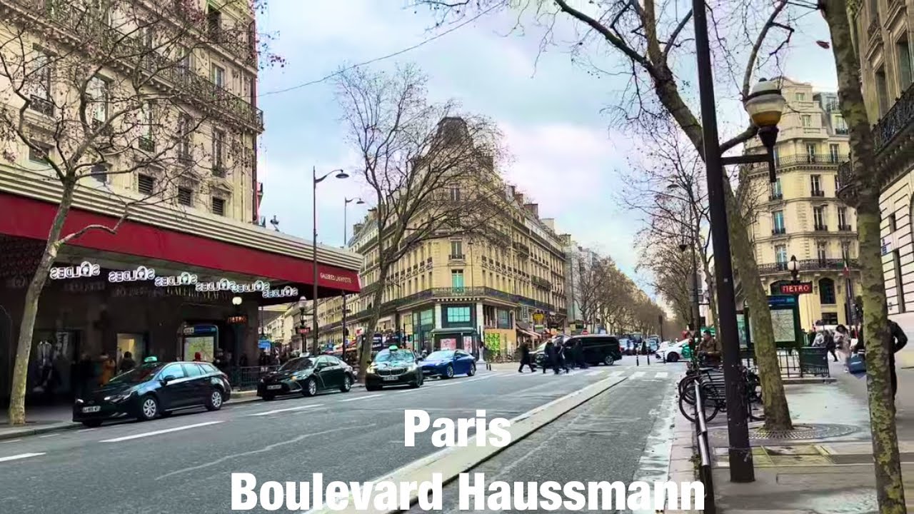 Paris city walks   Boulevard Haussmann   Paris, France 4K
