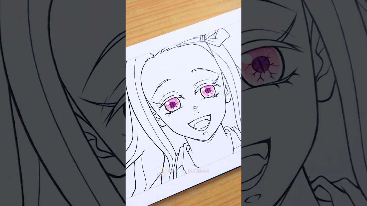Drawing NEZUKO 😊 || Demon Slayer / Kimetsu no Yaiba #shorts #demonslayer