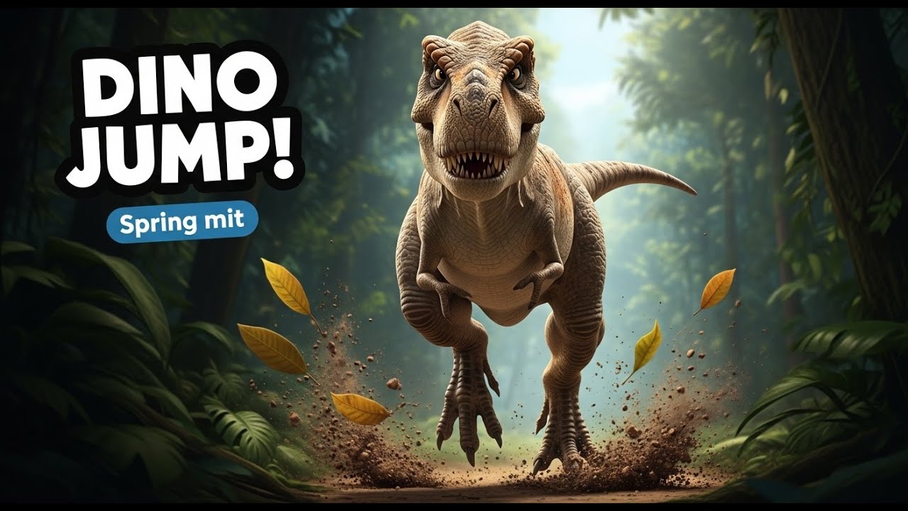 Jungle Dino Jump 🦖 | Dinosaurier springen im Dschungel | Kinderlied