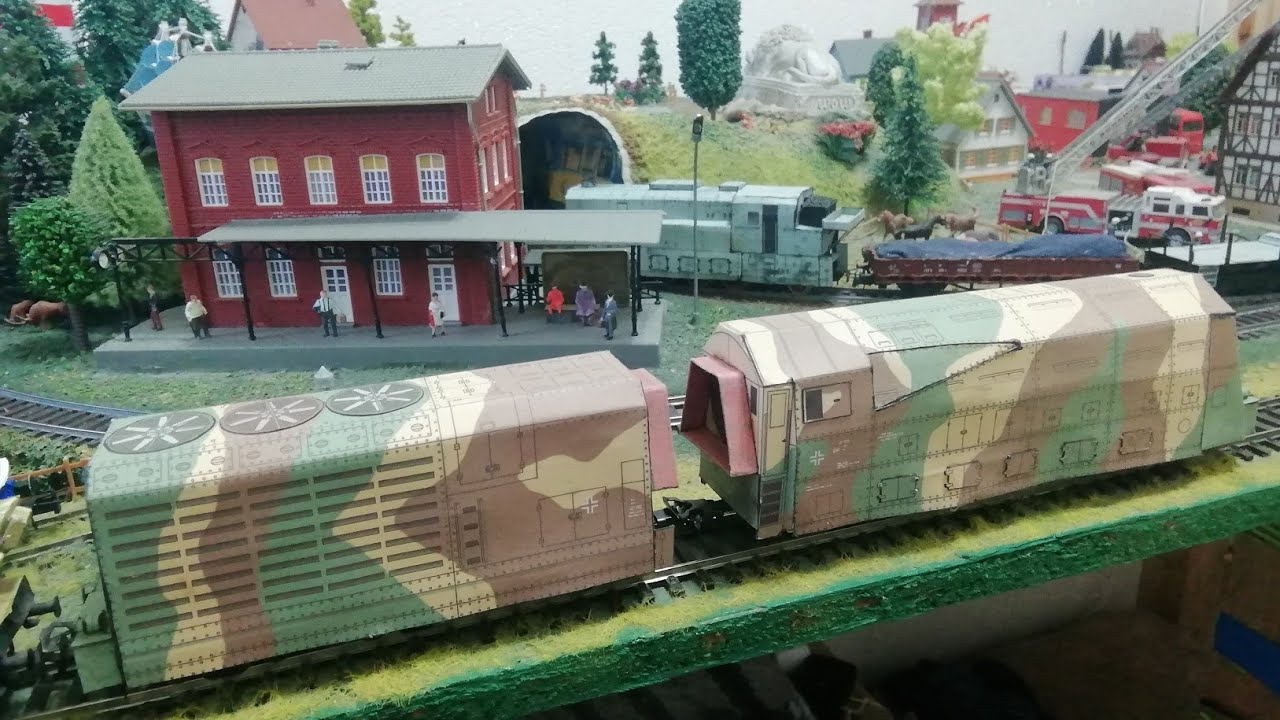 Pociągi Pancerne / Parow&oacute;z Pancerny BR52 Eszelon i Parow&oacute;z Pancerny BR93 bateria kolejowa Gneisenau