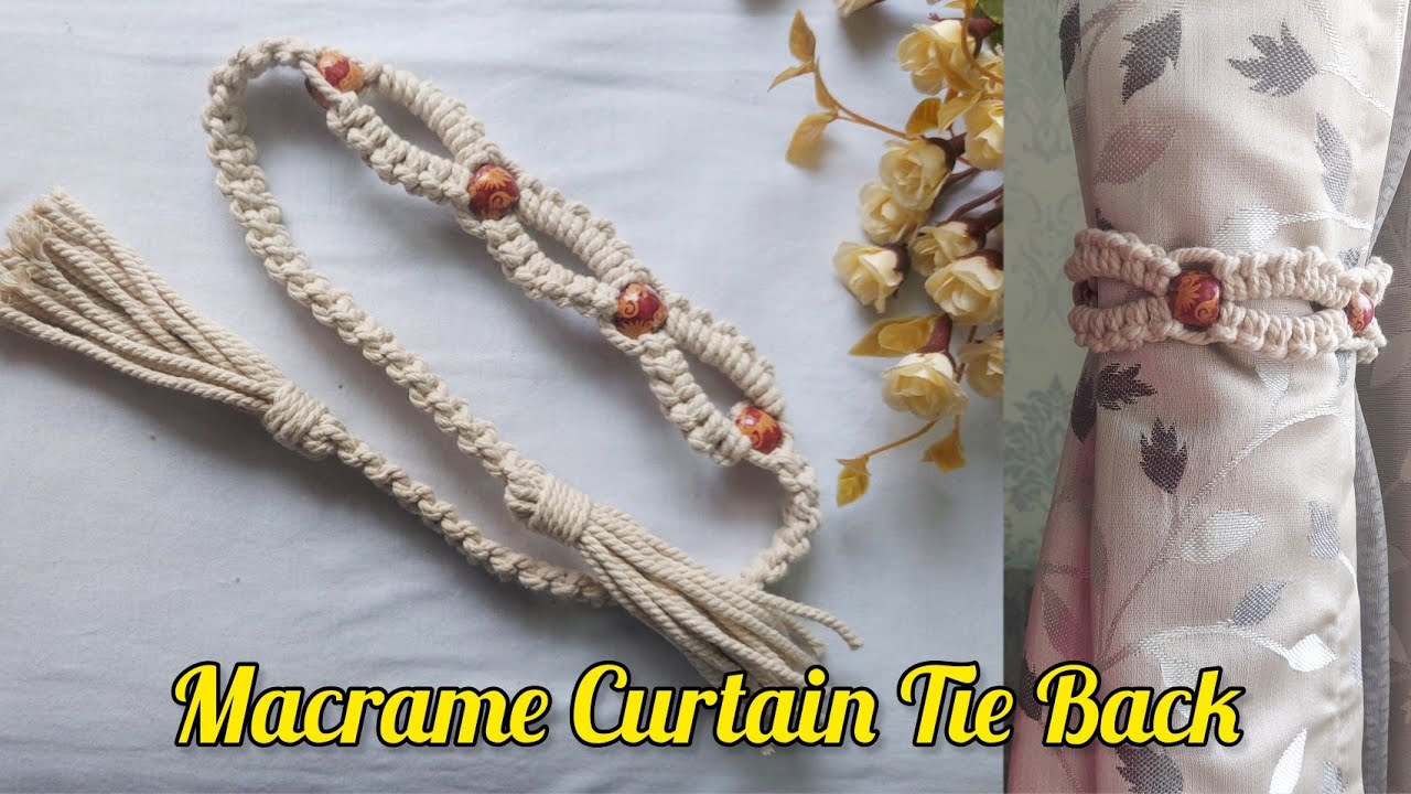 DIY Macrame Curtain Tie Back | Easy Macrame Curtain Holder | How to make Macrame Curtain Tiebacks