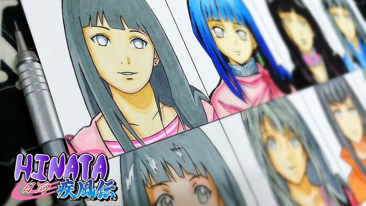 Drawing Hinata in Different Anime Styles | Naruto [ ナルト] #40