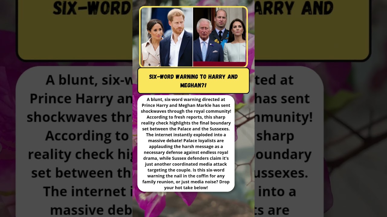 SIX-WORD WARNING SHOCKS HARRY & MEGHAN! #PrinceHarry #MeghanMarkle