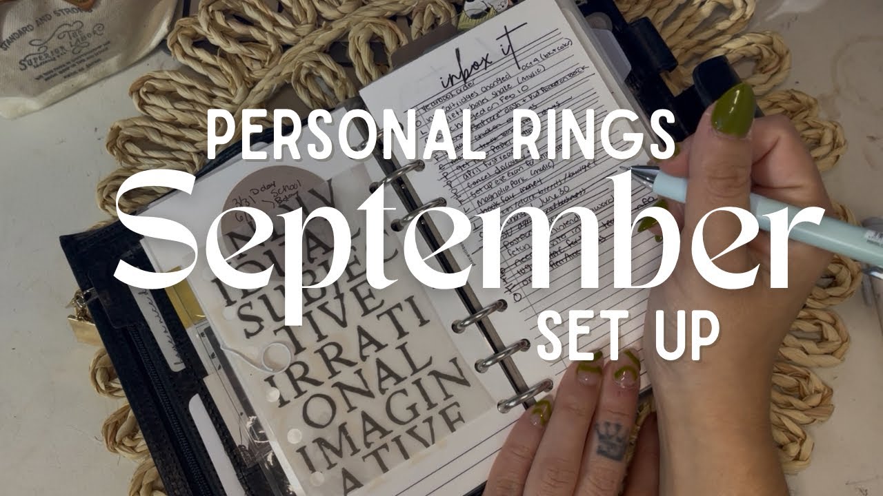 personal rings September setup | moterm veg tan midnight rings planner