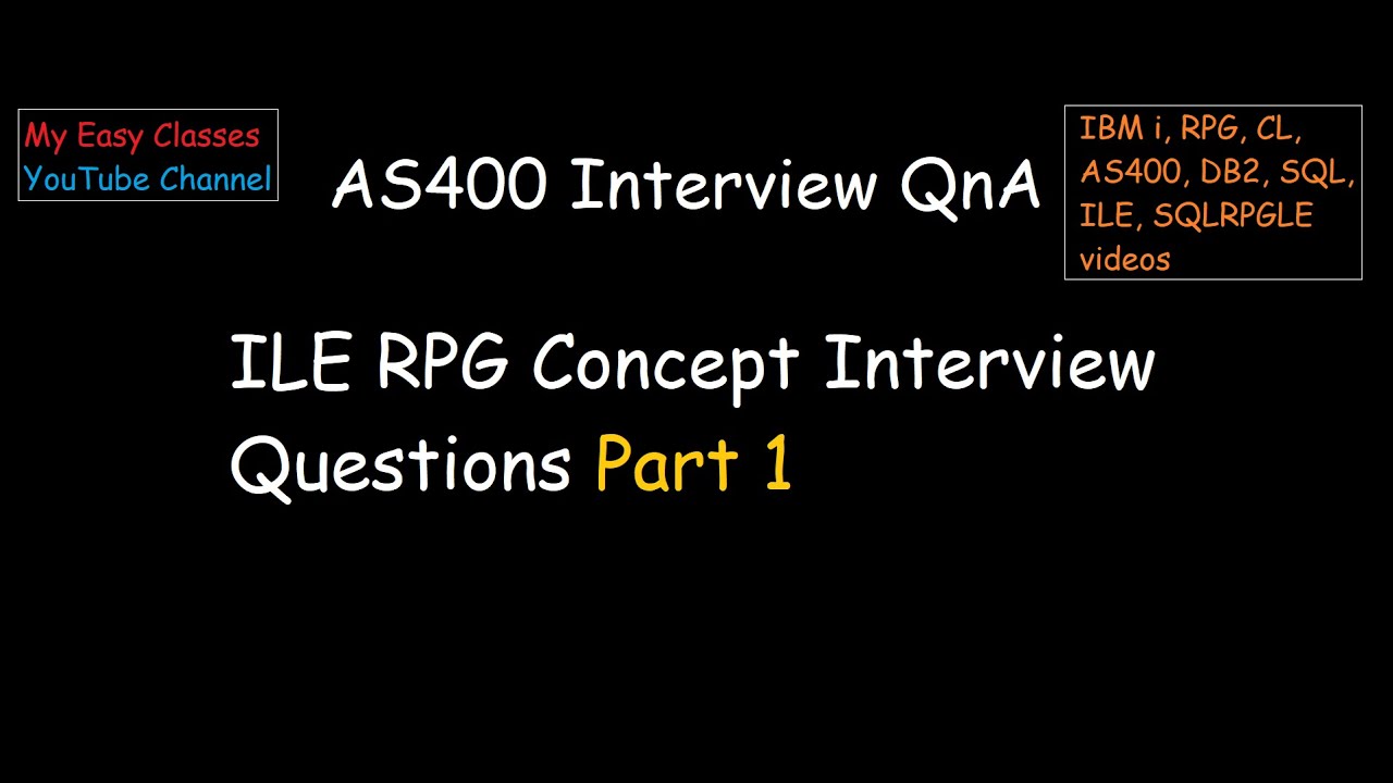 ILE RPG Concept Interview Questions   Part 1