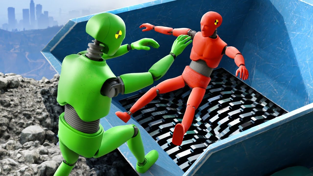 GTA 5 Crash Test Dummy Shoving and Funny Ragdolling! (No godmode)