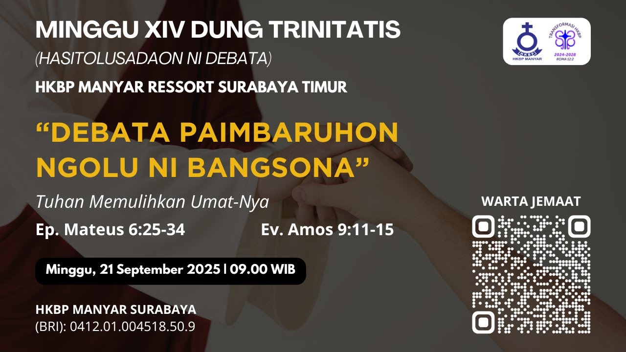 🔴PARMINGGUON MINGGU XIV DUNG TRINITATIS - 21 SEPTEMBER 2025 | PUKUL 09.00 WIB