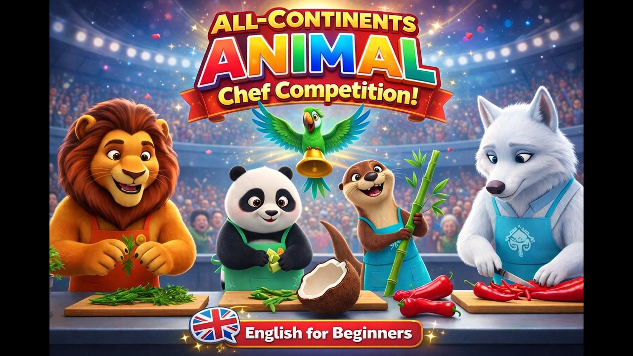 Animal Chef Wars! | Learn English with Fun Animals | Slow & Easy English for Beginners | A2 Level