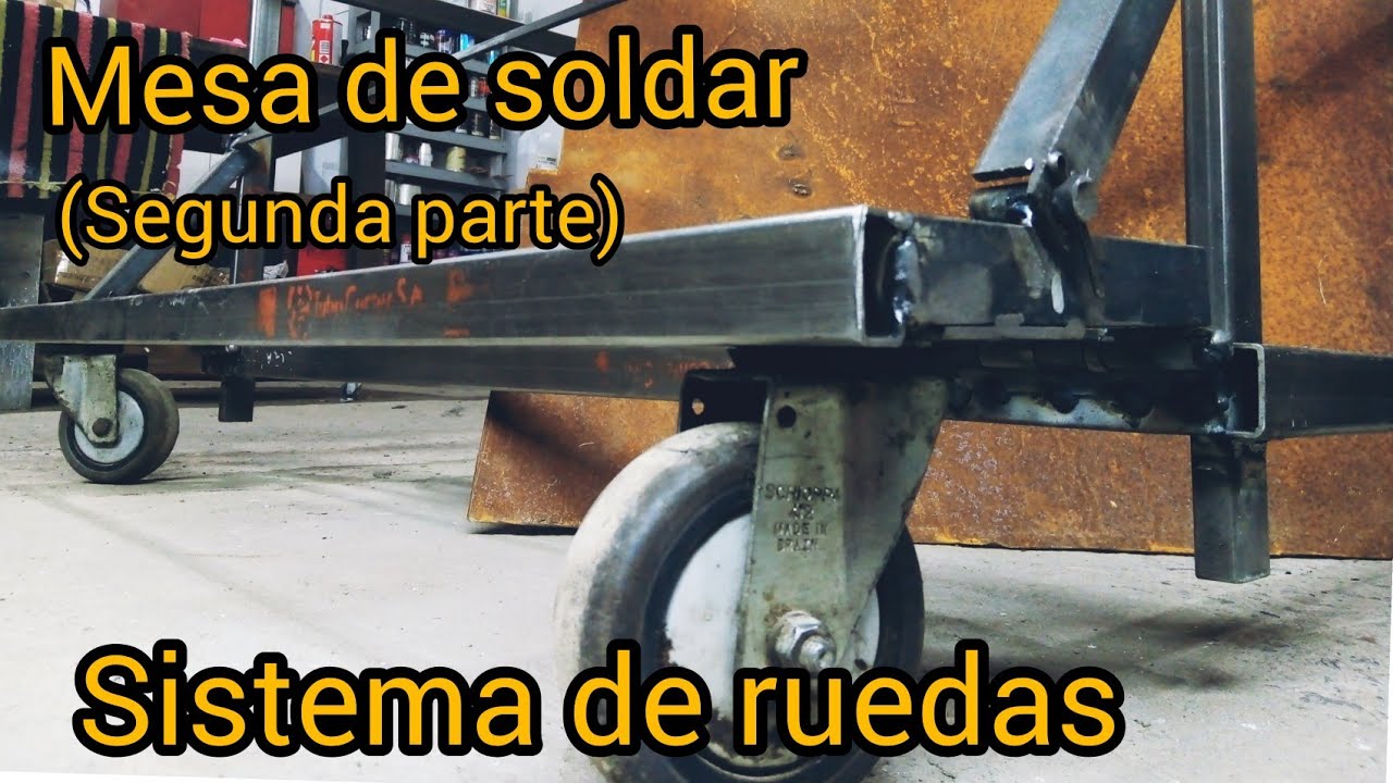 Sistema de ruedas para mesa de soldar